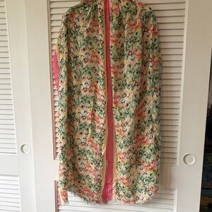 Gorgeous spring Floral Women's scarf coral green and white